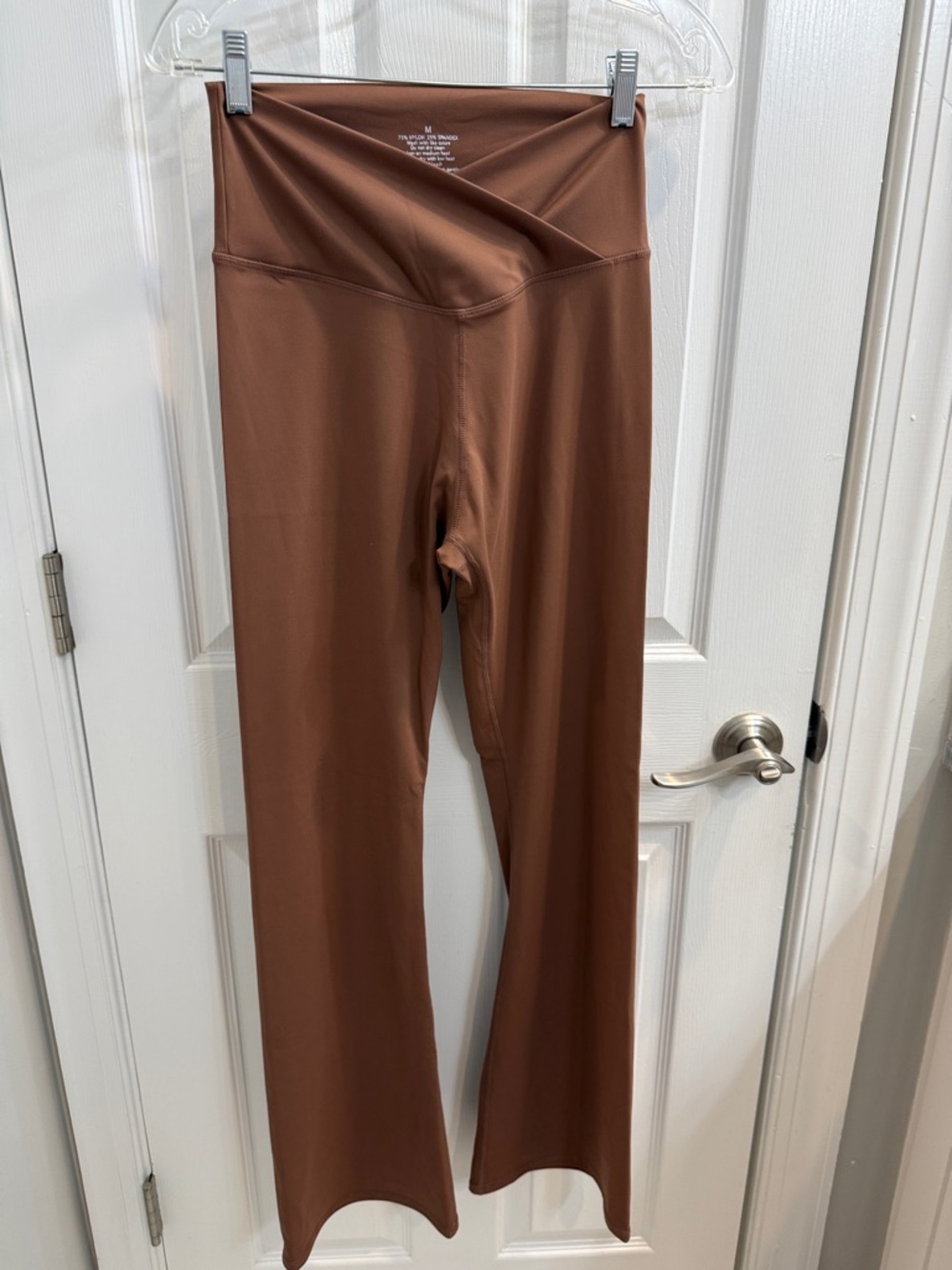 High-Waist criss cross  Brown Yoga Flare Leggings